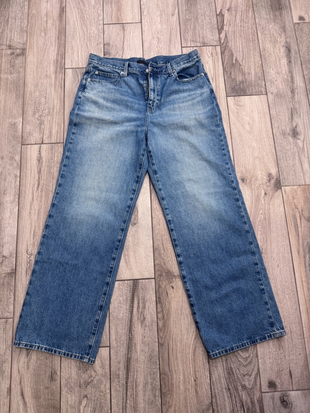 Uniqlo Women's  Wide-Leg Straight Jeans - Medium Blue